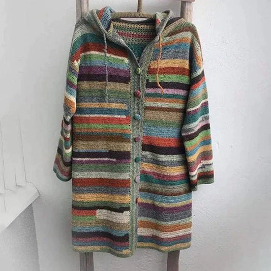 MW | Eleganter gestreifter Kapuzenpullover