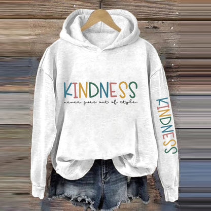 Comstylish Women's Kindness Never Goes Out Of Style Printed Casual Hoodie