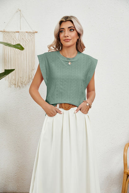 MW | Gilet d'été T-shirt à manches courtes creuses