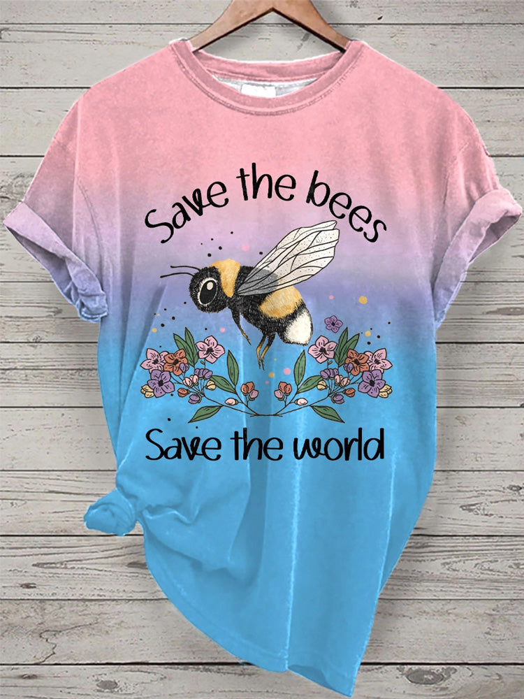 Women's Save The Bees Save The World T-shirts artswardrobe