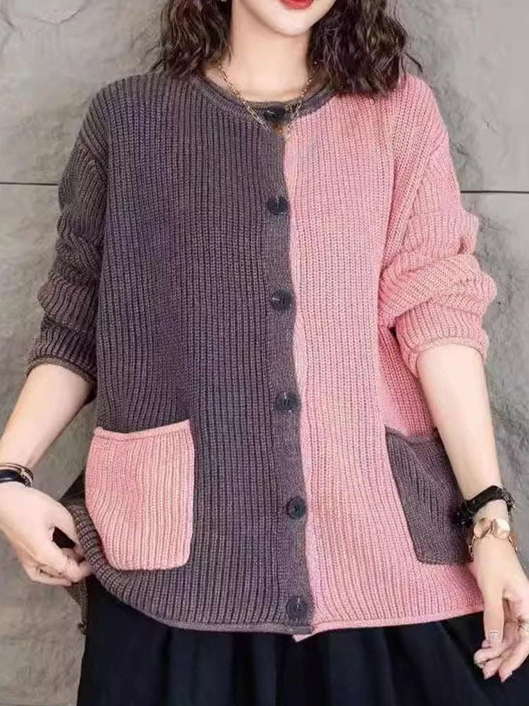 MW | Eleganter Strick-Cardigan mit Farbverlauf und Knöpfen
