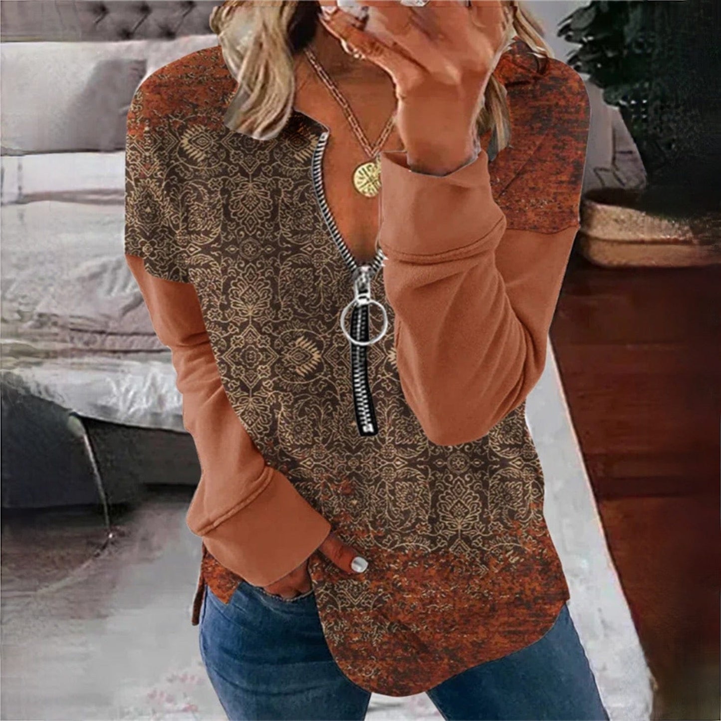 MW | Ästhetischer Print-Pullover