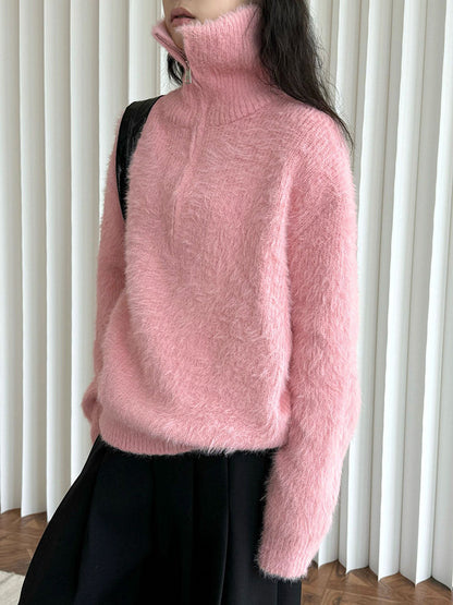 MW | Flauschiger Pullover mit Reißverschluss