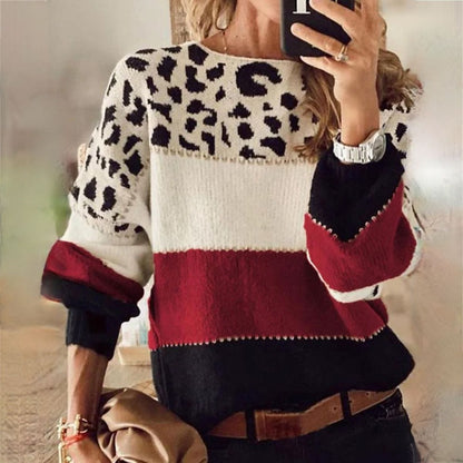 MW | Eleganter Pullover mit Leopardenmuster