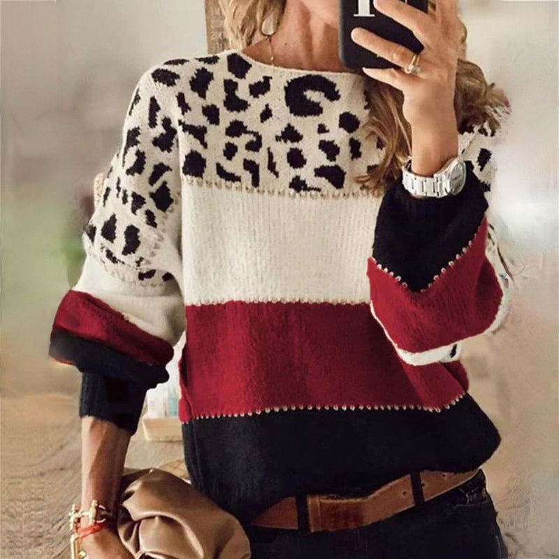 MW | Eleganter Pullover mit Leopardenmuster