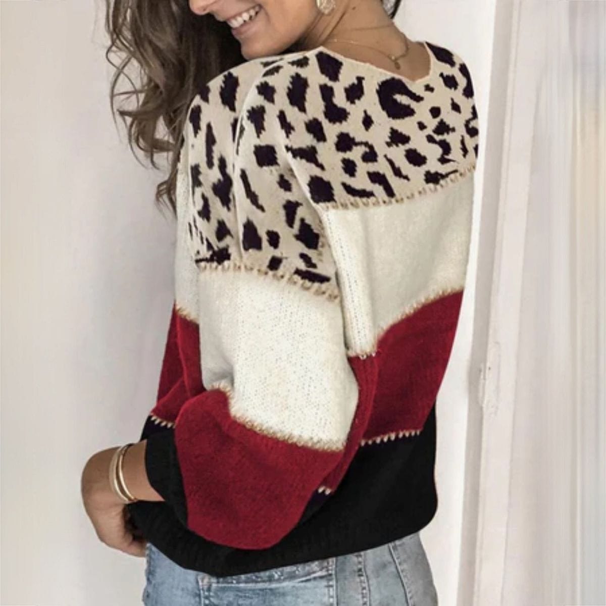 MW | Eleganter Pullover mit Leopardenmuster