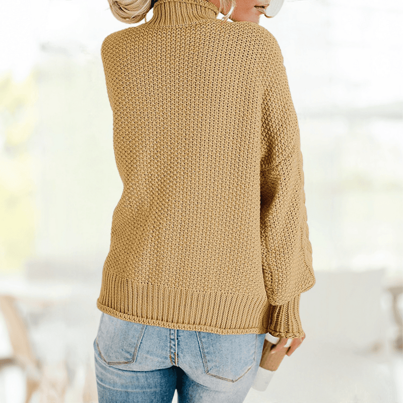 MW | Gelber modischer Rollkragenpullover