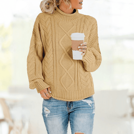 MW | Gelber modischer Rollkragenpullover