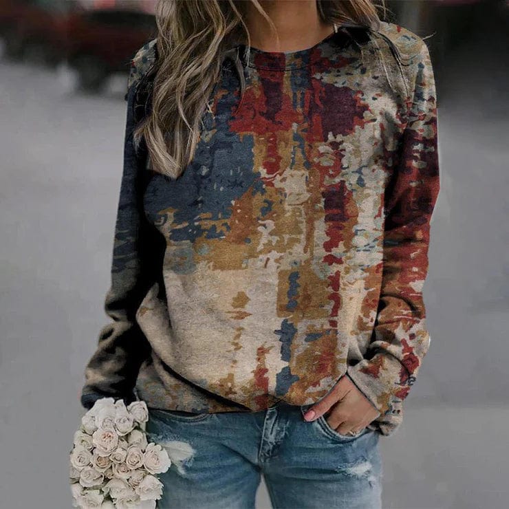 MW | Pullover mit abstraktem Print