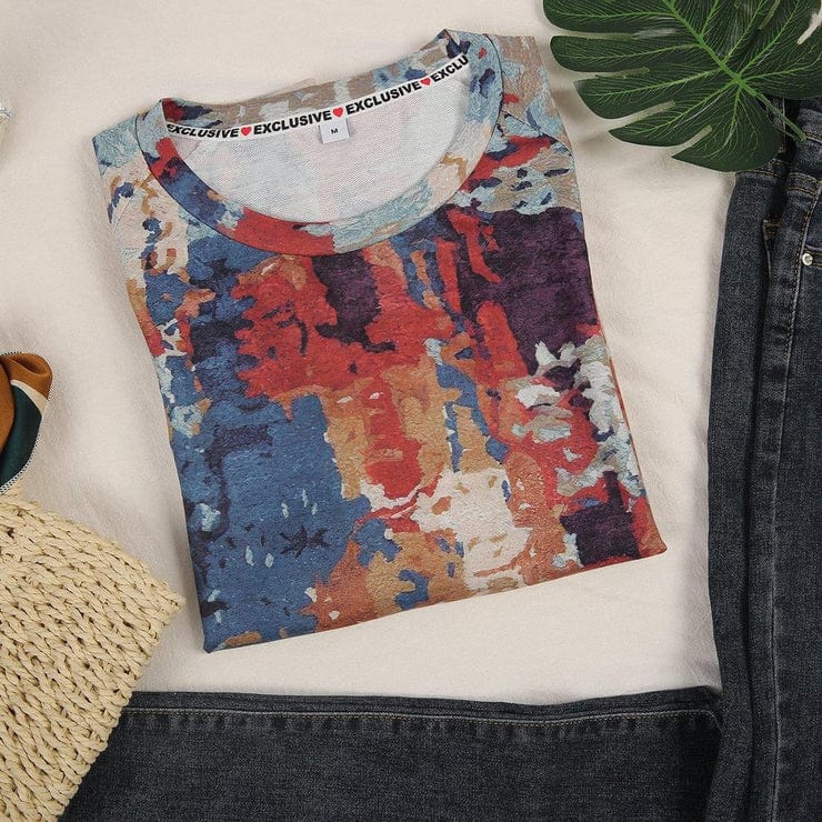 MW | Pullover mit abstraktem Print