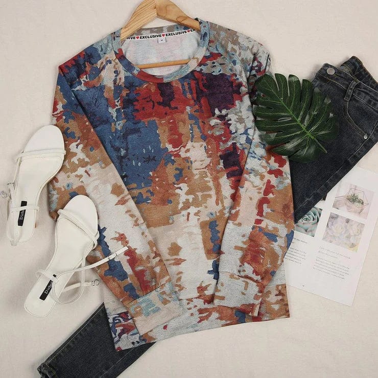 MW | Pullover mit abstraktem Print
