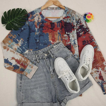 MW | Pullover mit abstraktem Print