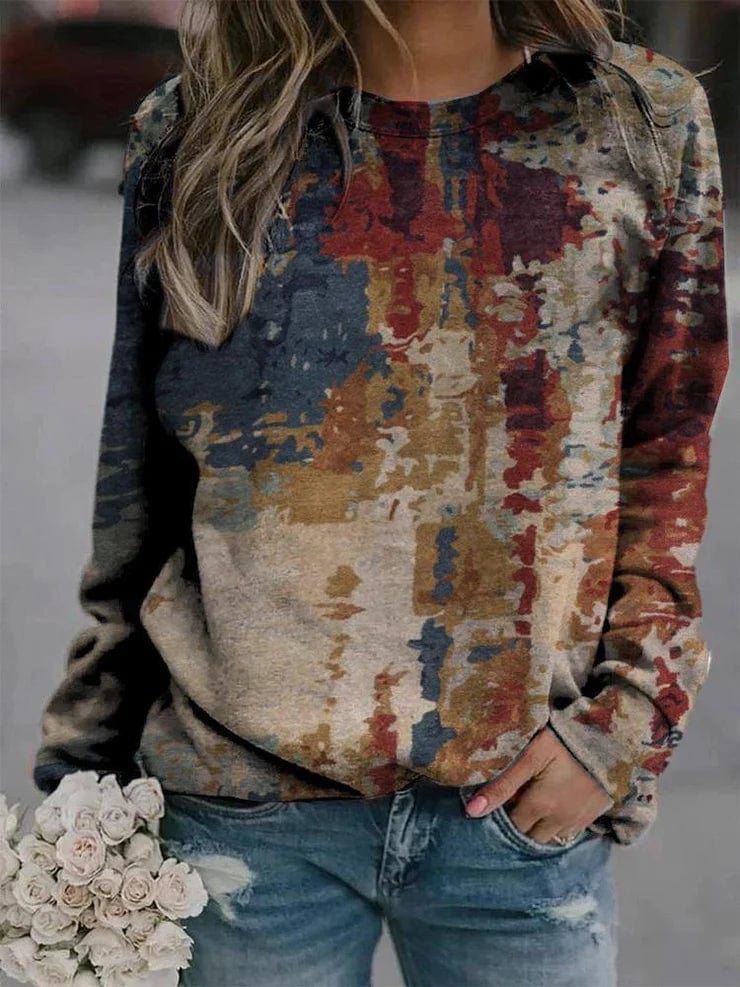 MW | Pullover mit abstraktem Print