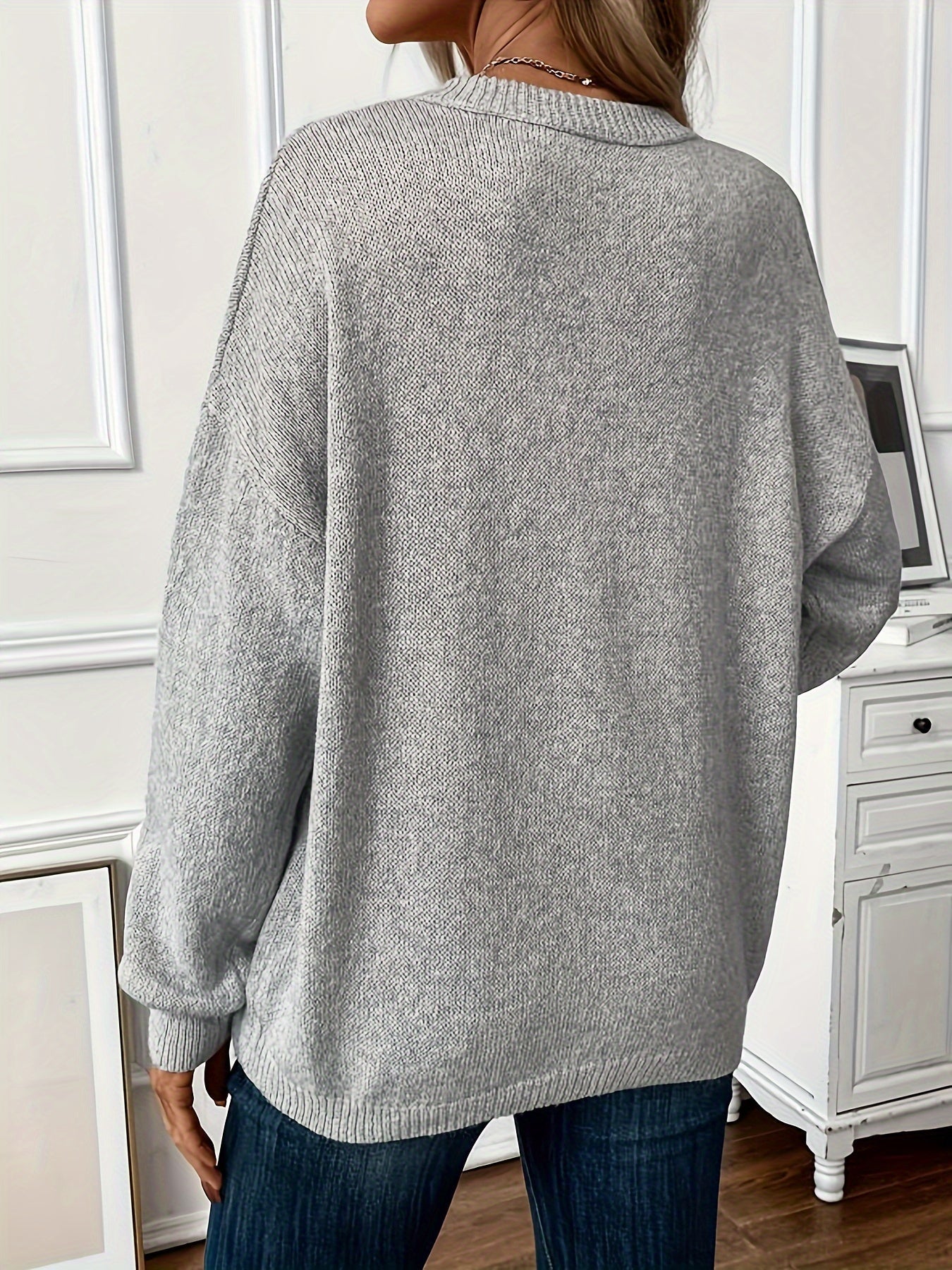 Einfarbiger Baumwoll-Pullover