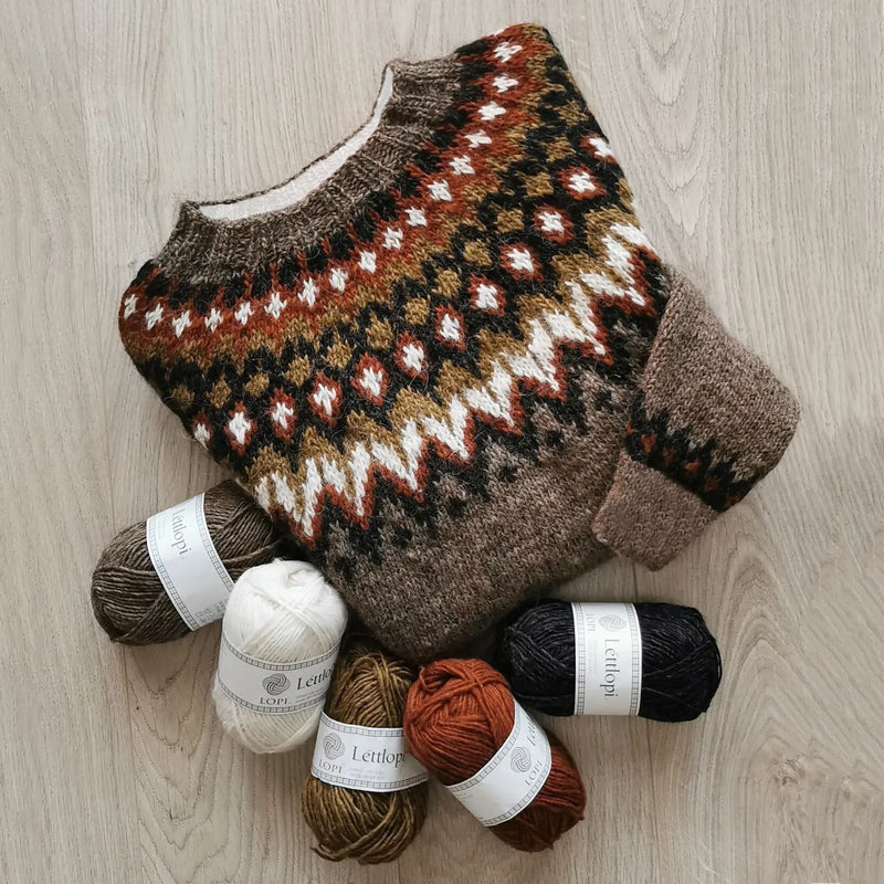 Wollmix-Rundhalspullover mit geometrischem Fair-Isle-Passenmuster