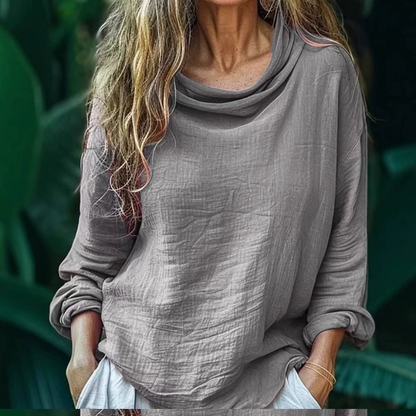 Comstylish Vintage Bohemian Style Linen Long Sleeve Shirt