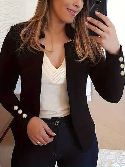 MW | lässiger Blazer mit langen Ärmeln und Knöpfen