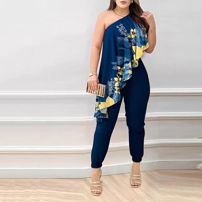 MW | Asymmetrischer Rüschen-Jumpsuit
