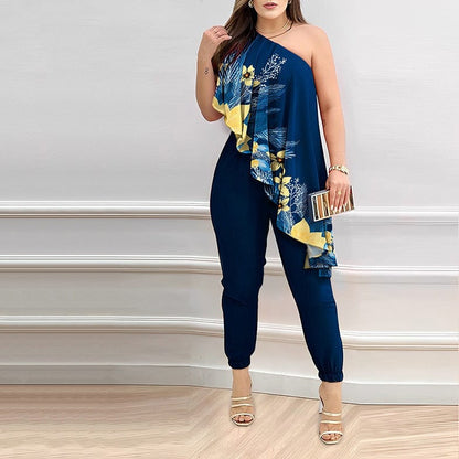 MW | Asymmetrischer Rüschen-Jumpsuit