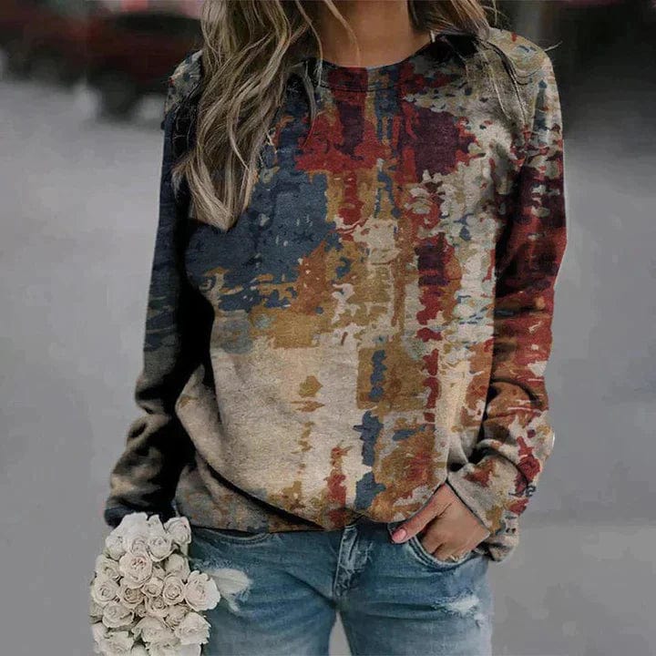 MW | Pullover mit abstraktem Druck