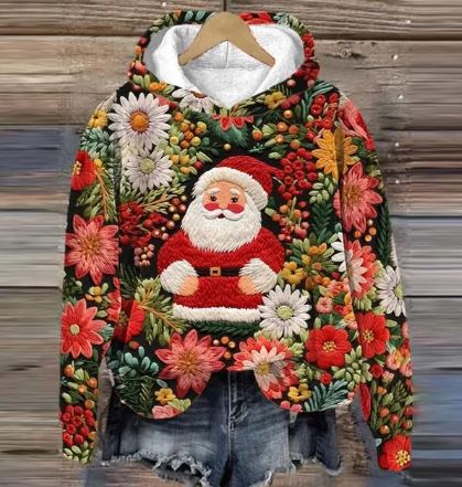 MW | Vintage Santa Hoodie mit Druck