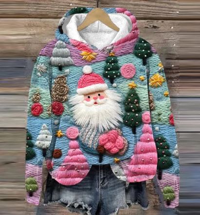 MW | Vintage Santa Hoodie mit Druck