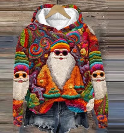MW | Vintage Santa Hoodie mit Druck
