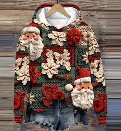 MW | Vintage Santa Hoodie mit Druck