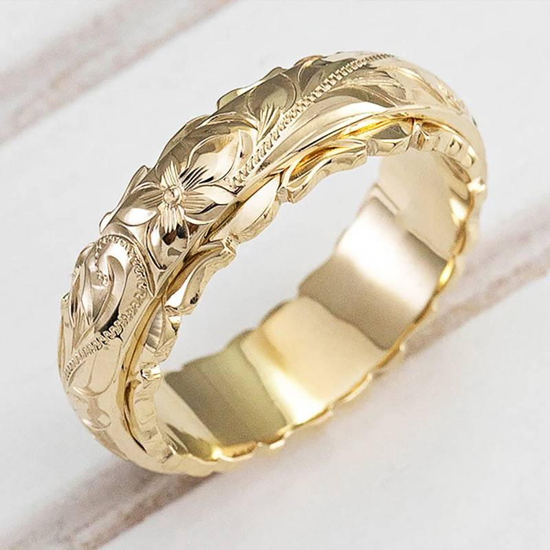 Zarte handwerkliche Gold Ring