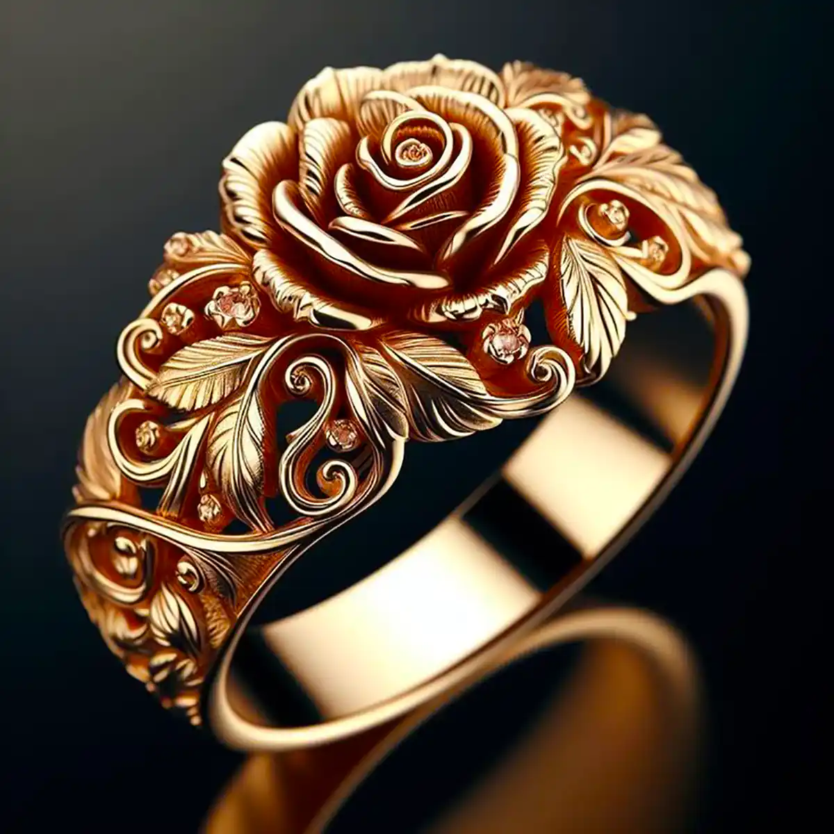 Zarte handwerkliche Gold Ring