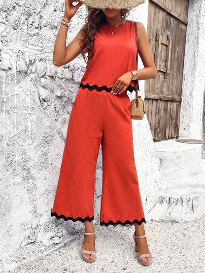 MW | Women's neue lässige Temperament Weste Hose Gurtband Anzug