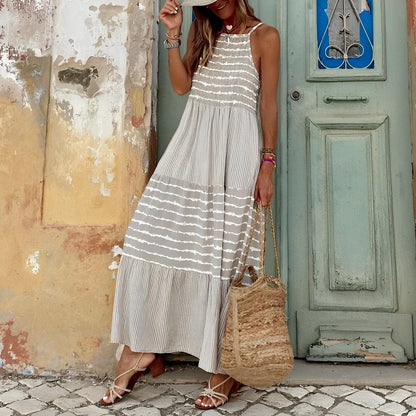 MW | Lavigne - Beigefarbenes Maxikleid