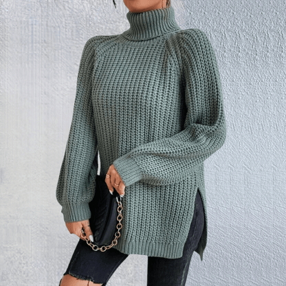 MW | Modischer grüner Rollkragenpullover