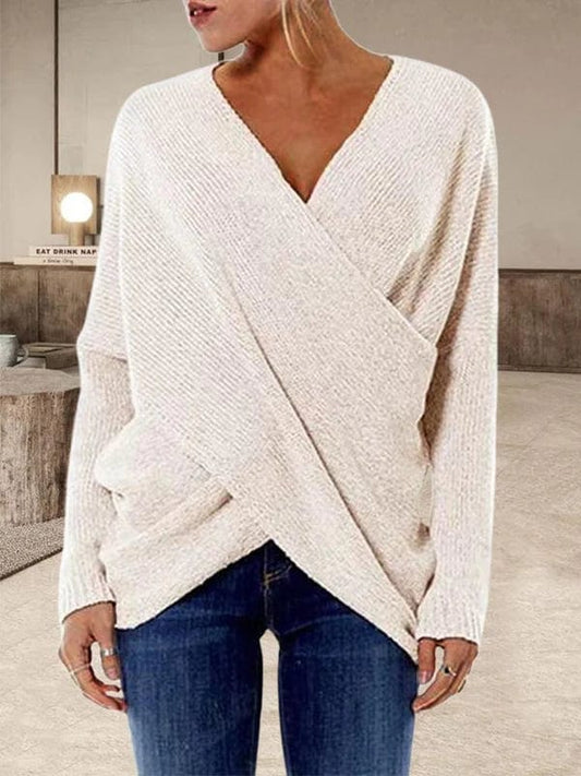 MW | Sexy Pullover mit gekreuzter Front