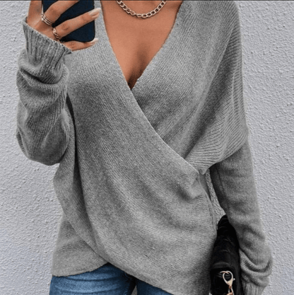 MW | Sexy Pullover mit gekreuzter Front