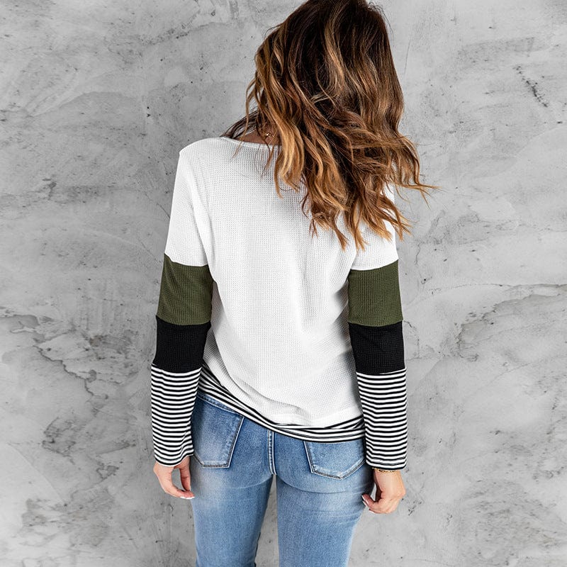 MW | Eleganter gestreifter grüner Pullover