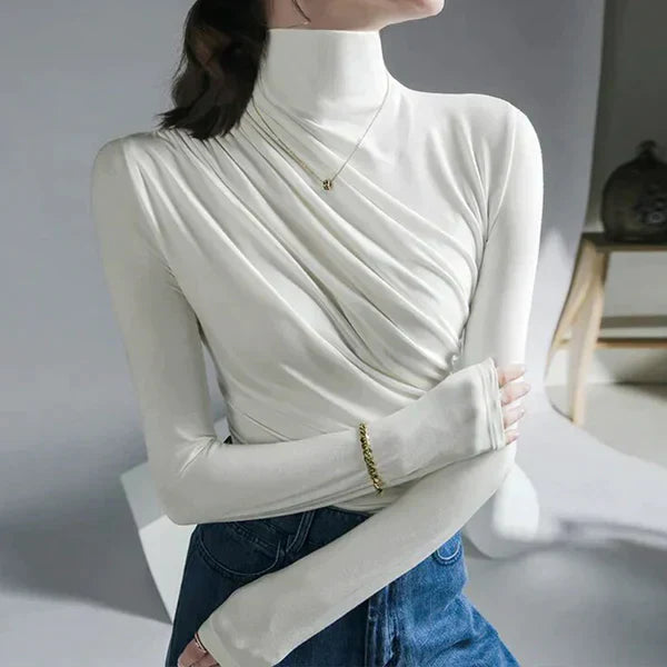 MW | Rollkragenpullover mit Plissee