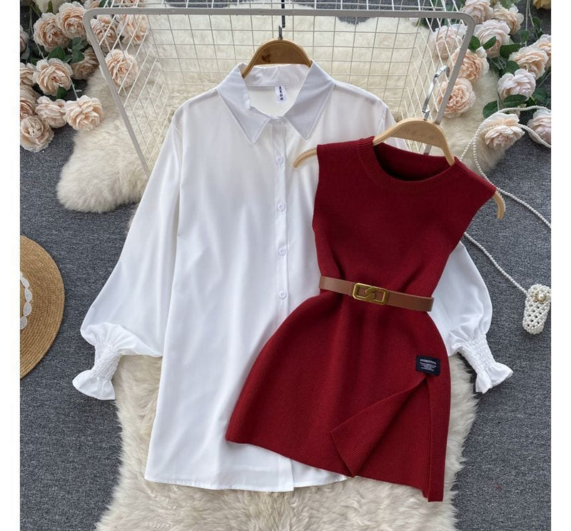 MW | Ärmelloses Pullover-Top-Set
