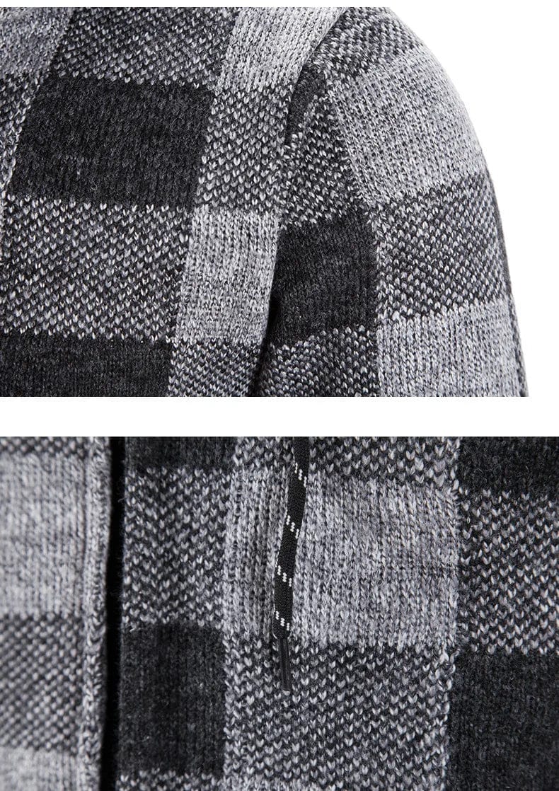 MW | Kapuzenpullover mit Karomuster und langen Ärmeln