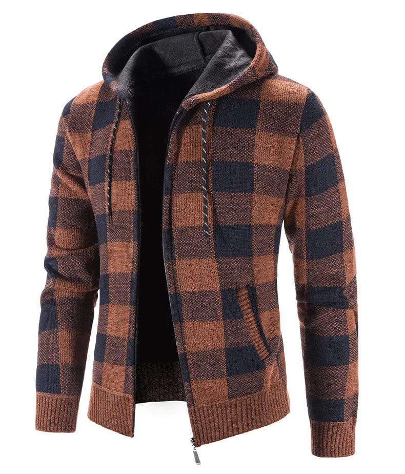 MW | Kapuzenpullover mit Karomuster und langen Ärmeln