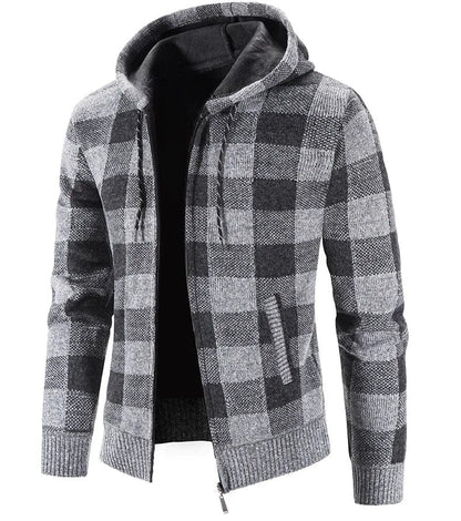 MW | Kapuzenpullover mit Karomuster und langen Ärmeln
