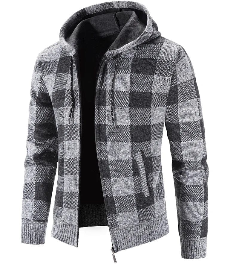 MW | Kapuzenpullover mit Karomuster und langen Ärmeln