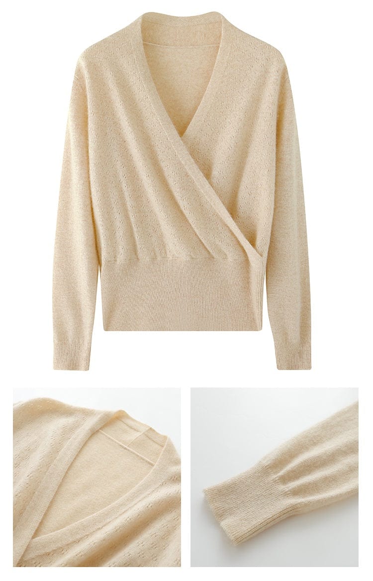 MW | Cross V-Ausschnitt Kaschmirpullover