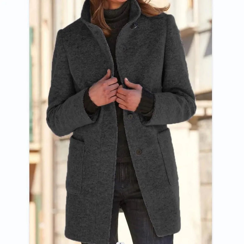 MW | Modische Wolljacke mit Knöpfen
