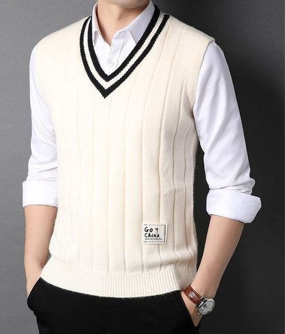 MW | Herren Gestrickter Gestreifter Pullover