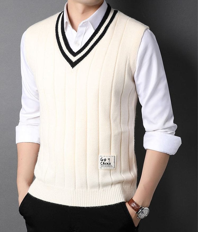MW | Herren Gestrickter Gestreifter Pullover