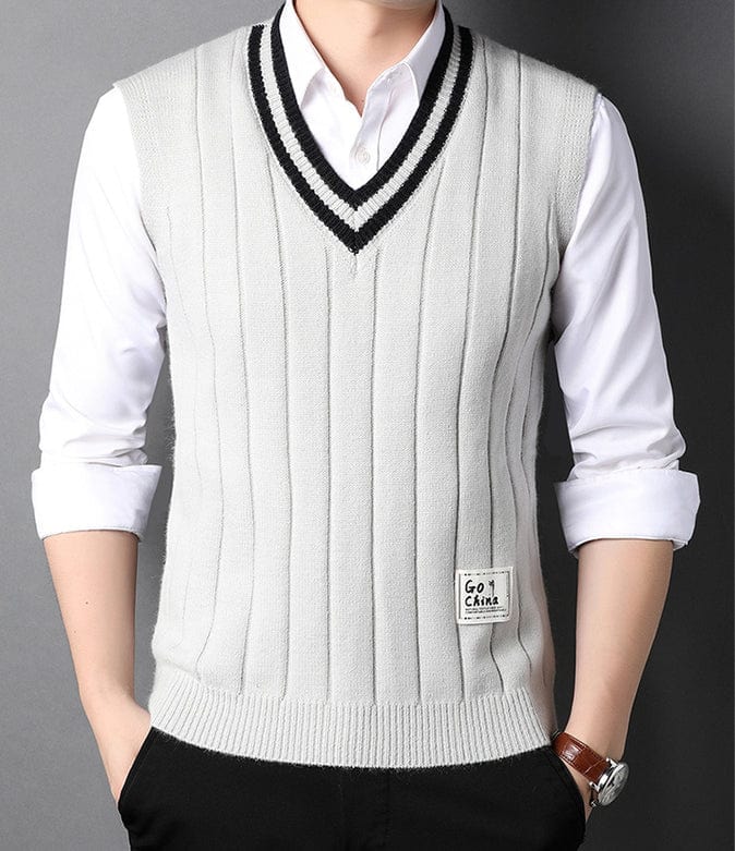 MW | Herren Gestrickter Gestreifter Pullover