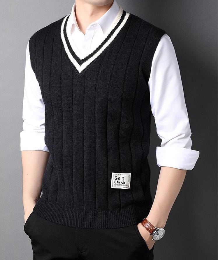 MW | Herren Gestrickter Gestreifter Pullover