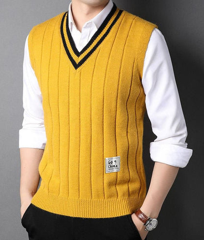 MW | Herren Gestrickter Gestreifter Pullover