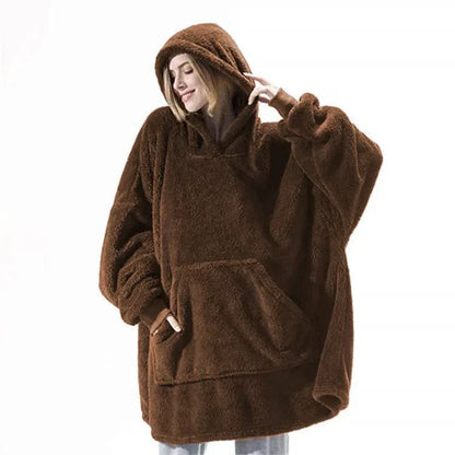MW | Kapuzen-Fleecepullover im Oversized-Stil